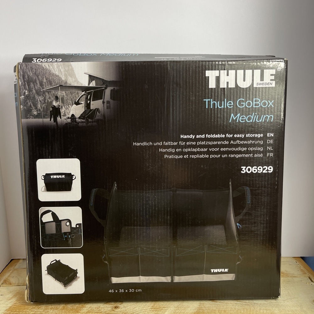 THULE GO BOX Medium Dual Compartments Black Foldable Storage 306929 NEW